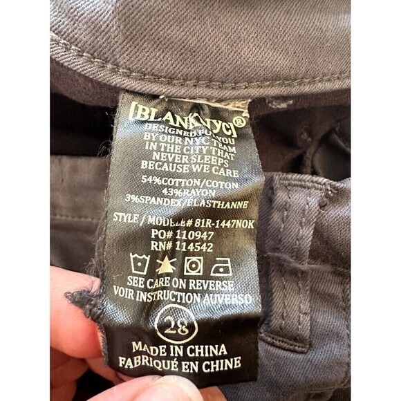 BLANKNYC Mid Rise Zip Pocket Utility Skinny Pants Womens Size 28 Black - Picture 7 of 16